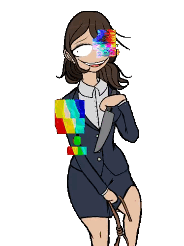 Colorful Woman With Knife Sticker