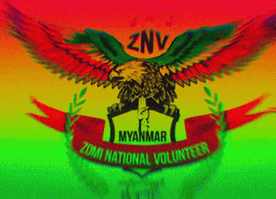 Colorful ZNV Myanmar Zomi National Volunteers Logo GIF