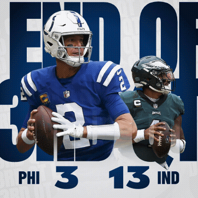 Colts And Eagles Poster With Two Football Players GIF