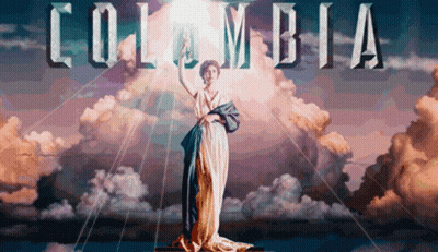 Columbia Logo With Woman In White Dress GIF