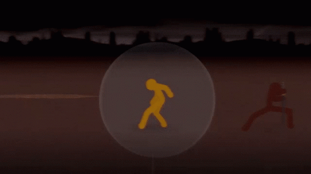 Combat Gods Getting Away From Attack GIF