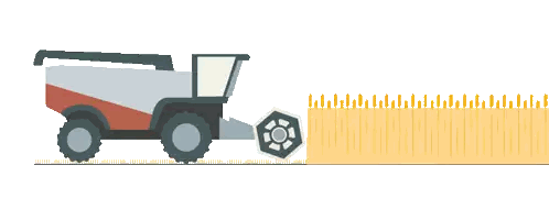 Combine Harvester In Field Sticker