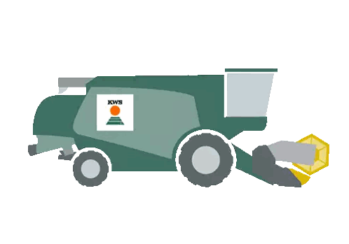 Combine Harvester With KWS Logo Sticker