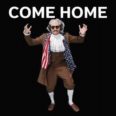 Come Home Now Poster With Patriotic Man GIF