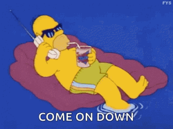 Come On Down Homer Simpson Chilling GIF