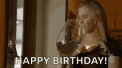 Comedian Amy Schumer Drunk Happy Birthday Drinks  GIF
