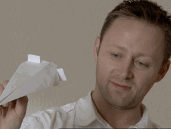 Comedian Limmy Paper Airplane GIF
