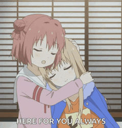 Comfort Hugs Of Akari Akaza And Kyōko Toshinō GIF