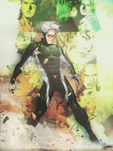 Comic Book Character Surrounded By Collage Damnation Amoureuse GIF