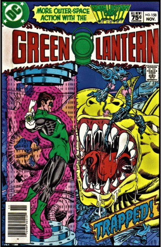 Comic Book Cover For Green Lantern Featuring Monster GIF