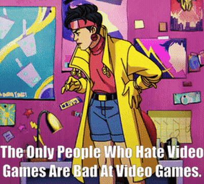 Comic Character: Only Haters Are Bad At Video Games GIF