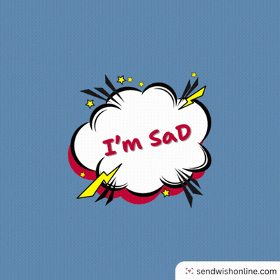 Comic Speech Bubble Saying I'm Sad GIF