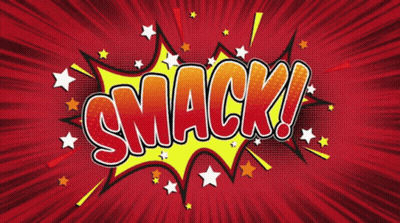Comic Speech Bubble Saying Smack GIF