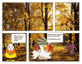 Comics Candy Corn Turkey Talking Fall Leaf GIF