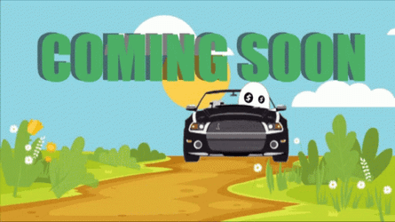 Coming Soon Cartoon Ghost Driving  GIF