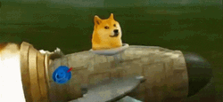 Coming Soon Doge Icon In Rocket GIF