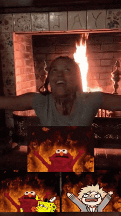 Community Characters In Fire GIF