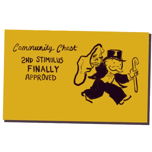 Community Chest Stimulus Approved Monopoly Card Sticker