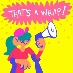 Completed Cartoon Girl With Megaphone GIF