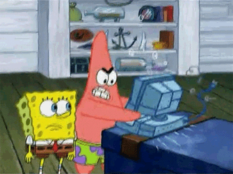 Computer Broken By Spongebob And Patrick GIF