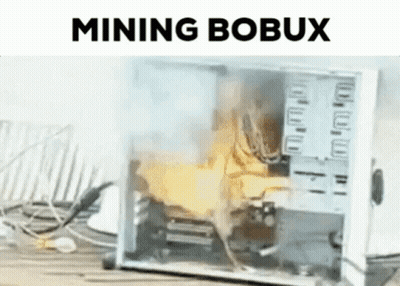 Computer Case Smoking With Mining Bobux GIF
