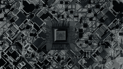 Computer Chip With Octopus On Circuit Board GIF