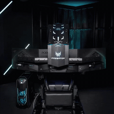 Computer Desk With Predator Logo GIF
