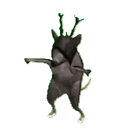 Computer Generated Rat With Antlers Sticker
