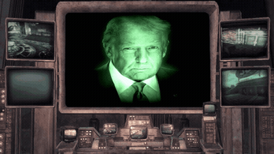 Computer Monitor Showing Donald Trump GIF