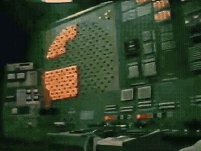 Computer Monitor With Circle And Buttons GIF