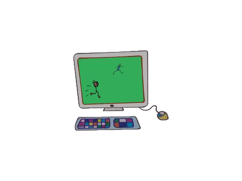 Computer Monitor With Green Screen Sticker