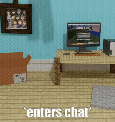 Computer Screen Displaying Minecraft Game GIF