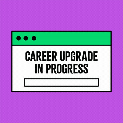 Computer Screen Saying Career Upgrade In Progress GIF