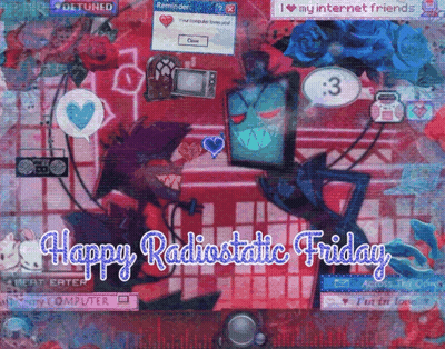 Computer Screen Saying Happy Radiostatic Friday GIF