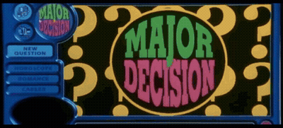 Computer Screen Saying Major Decision In Circle GIF