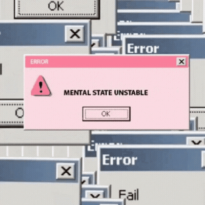 Computer Screen Saying Mental State Unstable GIF