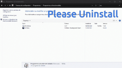Computer Screen Saying Please Uninstall In Blue Letters GIF