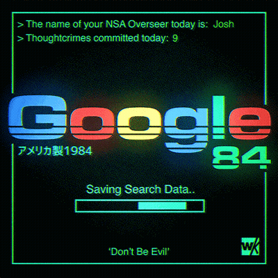 Computer Screen Showing Google 84 Message GIF