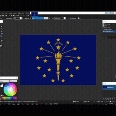 Computer Screen Showing Indiana Flag GIF