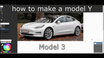 Computer Screen Showing Model 3 Car GIF