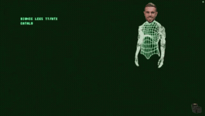Computer Screen Showing Skeleton With Biohic Legs GIF