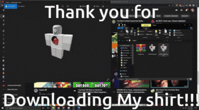 Computer Screen Thank You For Downloading My Shirt GIF