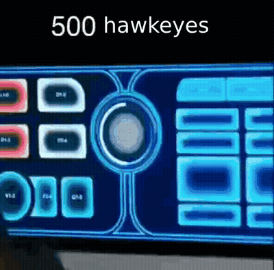 Computer Screen With 500 Hawkeyes GIF