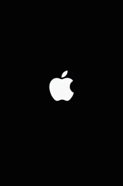 Computer Screen With Glitch Effect And Apple Logo GIF
