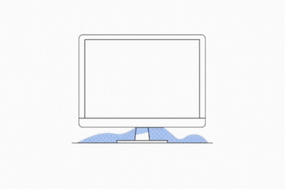 Computer Screen With Magnifying Glass Pointing At Button GIF