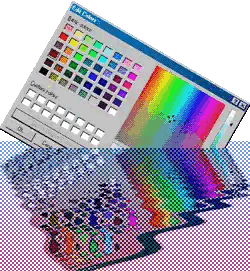 Computer Screen With Rainbow Palette Sticker