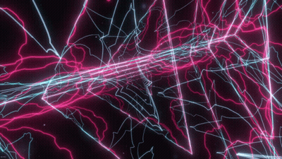 Computer Screen With Red and Blue Light Lines