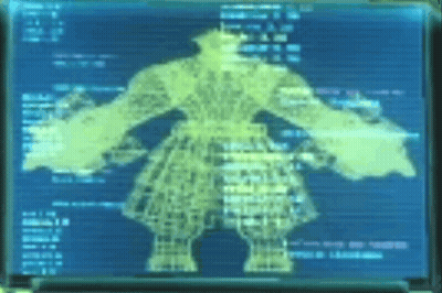 Computer Screen With Silhouette Of Man Arms Outstretched GIF