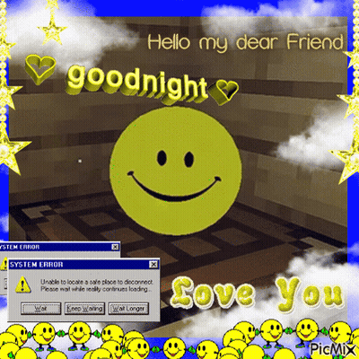Computer Screen With Smiley Hello My Dear Friend GIF