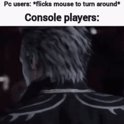 Computer User Flicking Mouse To Turn Around GIF
